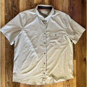 Avalanche Men Size XL Sand Tan Stretch‎ Short Sleeve Outdoor Hiking Shirt EUC